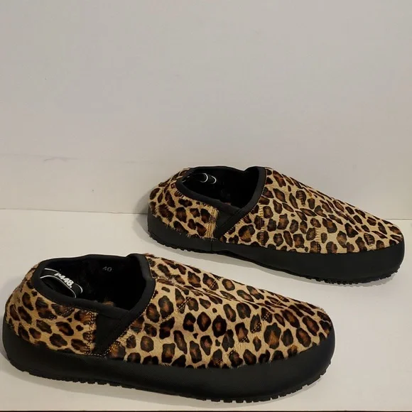 P448 Laby Slippers Cheetah Print Calfhair Size 9/10 NWOB - Picture 3 of 10